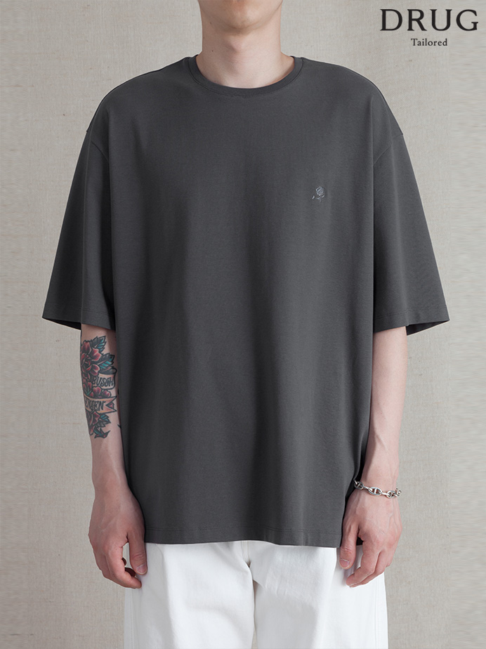 [DRUG] 20S/S 로즈 엠브로이더 티셔츠 Ash grey
